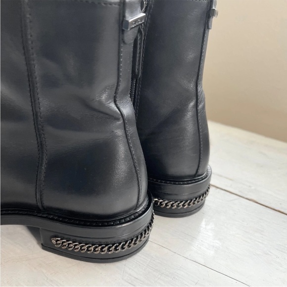 Aquatalia Addison Black Leather Chain Ankle Boots (Size 8) $595 Retail Italy - Picture 15 of 16